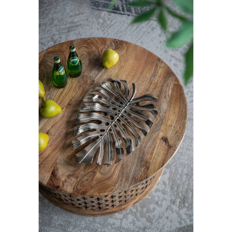 Modern Multi-functional Monstera Leaf Wall Decor with Bright Gold Finish, for Various Interior Styles and Themes