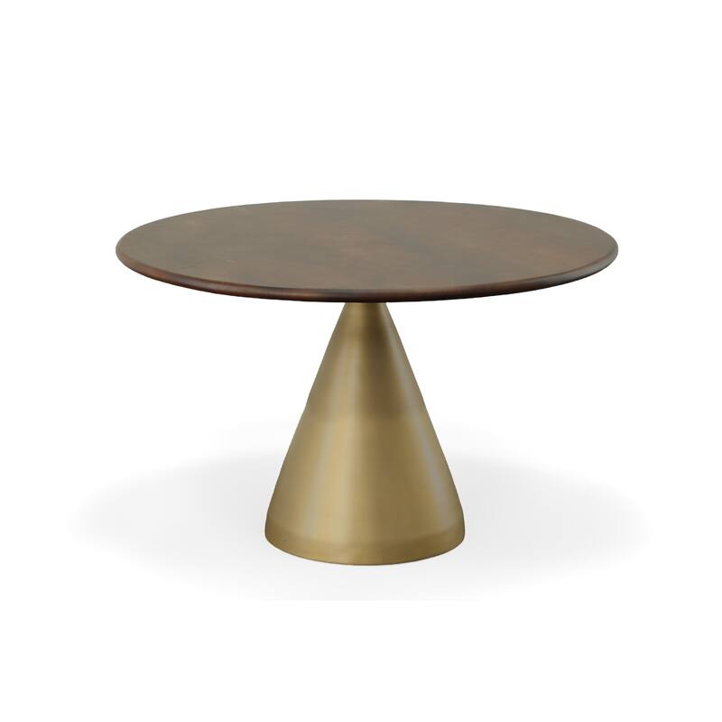 Carolina Living Gio 48" Pedestal Dining Table - Elm/Gold