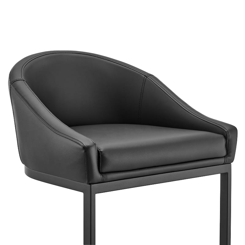 Katherine Upholstered Metal Bar or Counter Height Stool with Cantilever Base