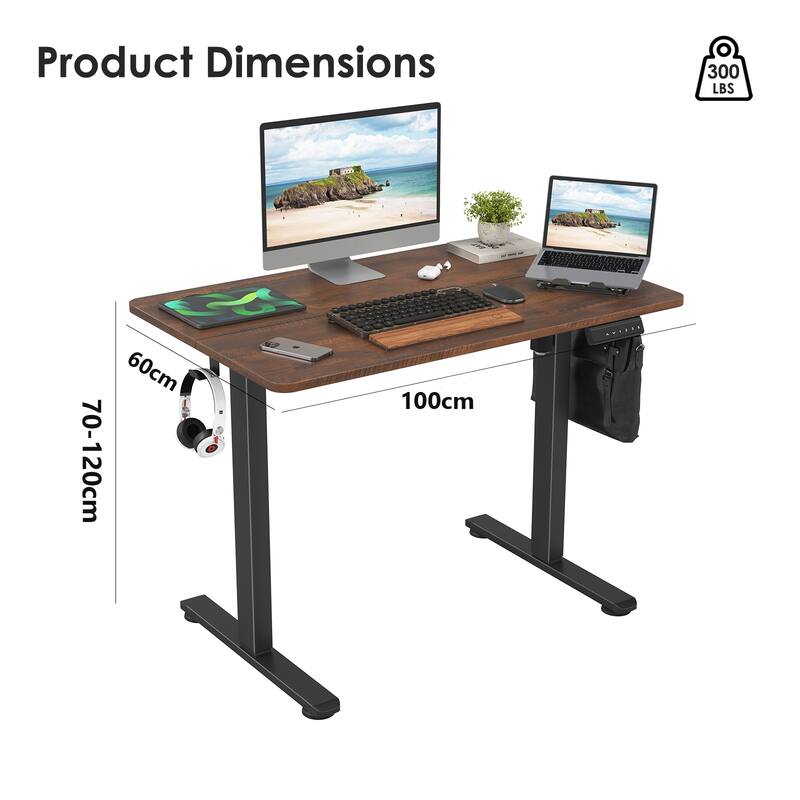 Electric Standing Desk Adjustable Height Sit Stand Home Office Desk with Splice Board