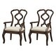 preview thumbnail 1 of 3, Somette Chateau lighter to darker Brown tones Upholstered Dining Arm Chairs - Set of 2