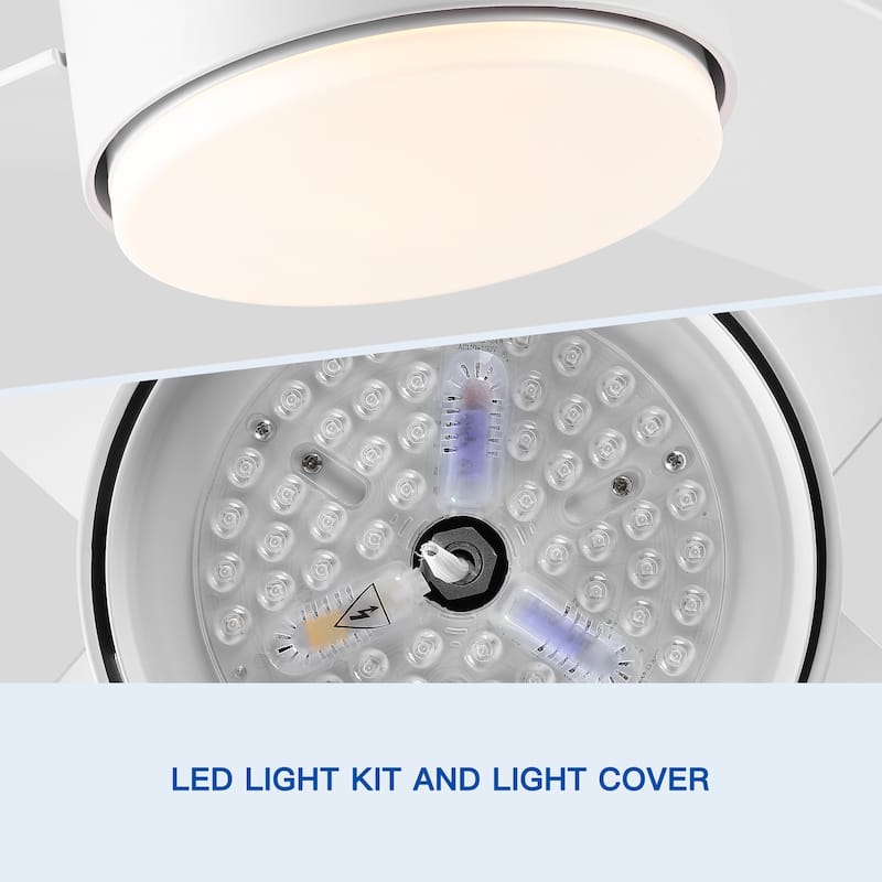 44 In Intergrated LED Ceiling Fan with Black ABS Blade