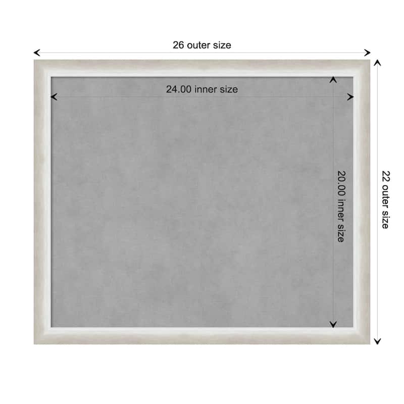 Amanti Art Two Tone Silver Framed Magnetic Board - Board Size 24x20