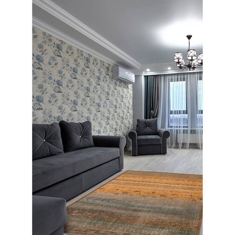 ECARPETGALLERY Machine Woven Kyra Tan Wool Rug - 5'6 x 7'3