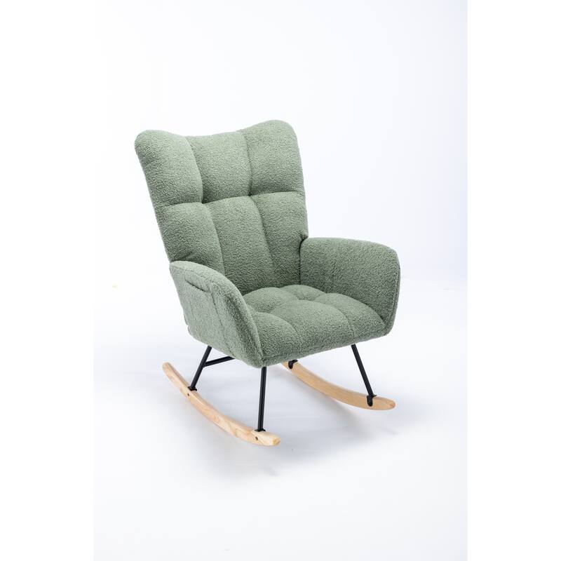 Teddy Green Velvet Recliners Lounge Wingback Glider Rocker Bed Bath