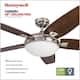 48" Honeywell Carmel Brushed Nickel Ceiling Fan with Integrated Light and Remote