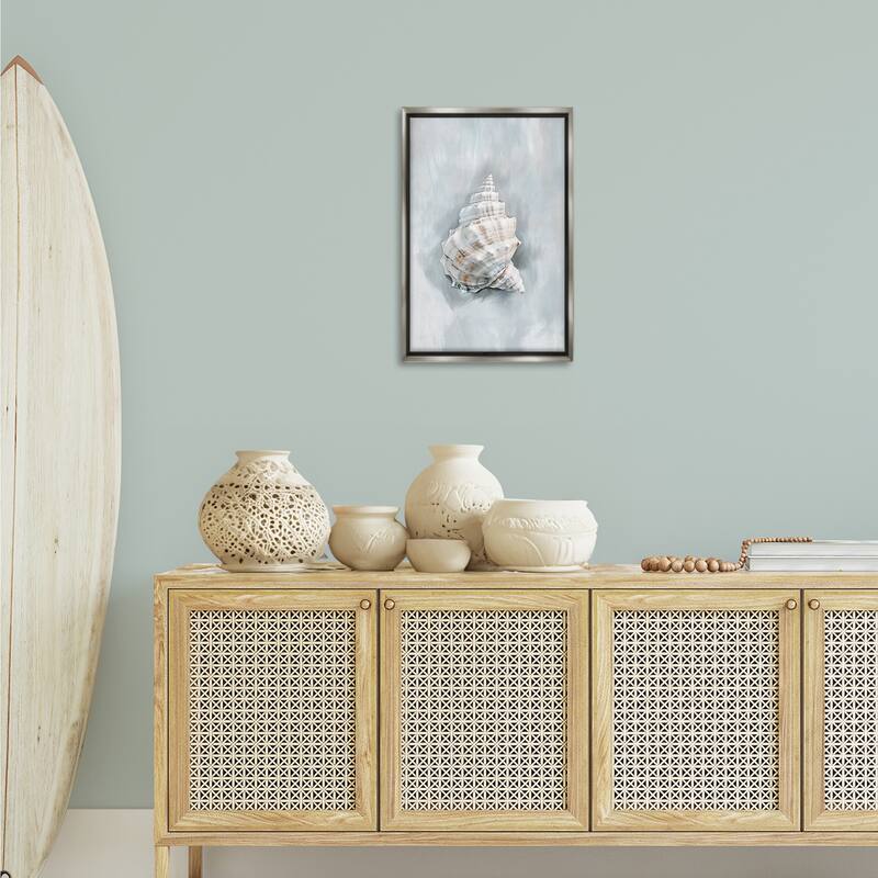 Stupell Conch Seashell Mirage Framed Floater Canvas Wall Art Design By Ramona Murdock