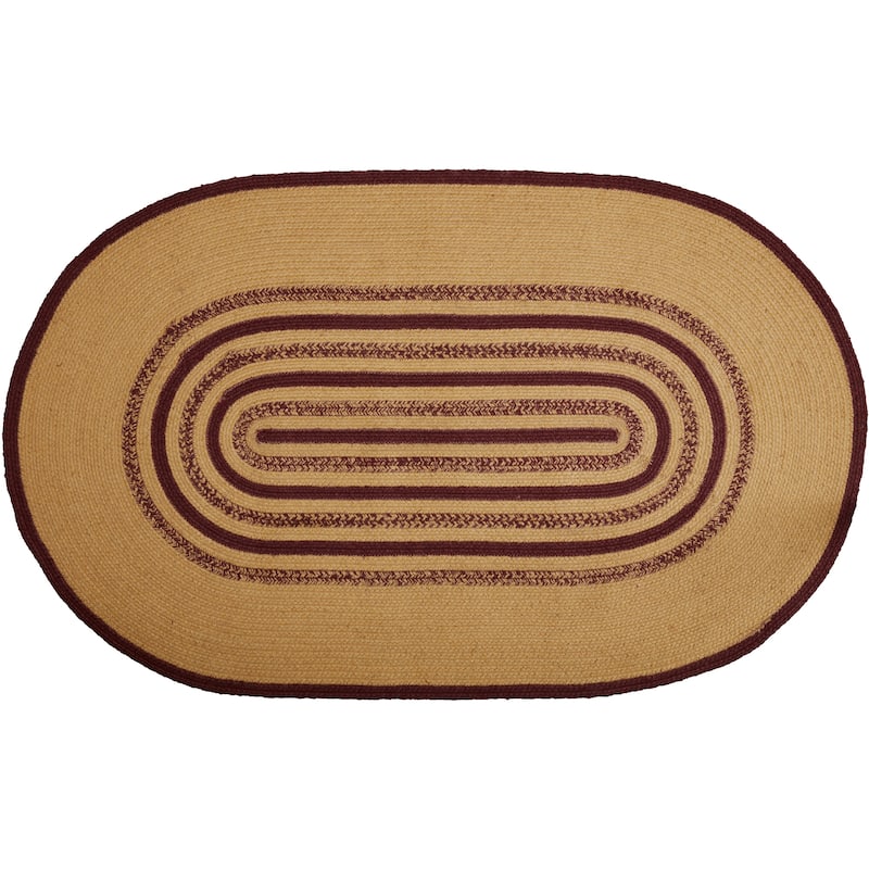 Potomac Jute Rug Oval Stencil Stars w/ Pad 36x60 - 3' x 5' Oval