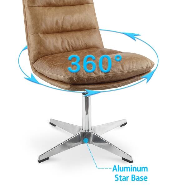 Art Leon Mid Century Modern Genuine Leather Home Office Desk Chair Overstock 32159420