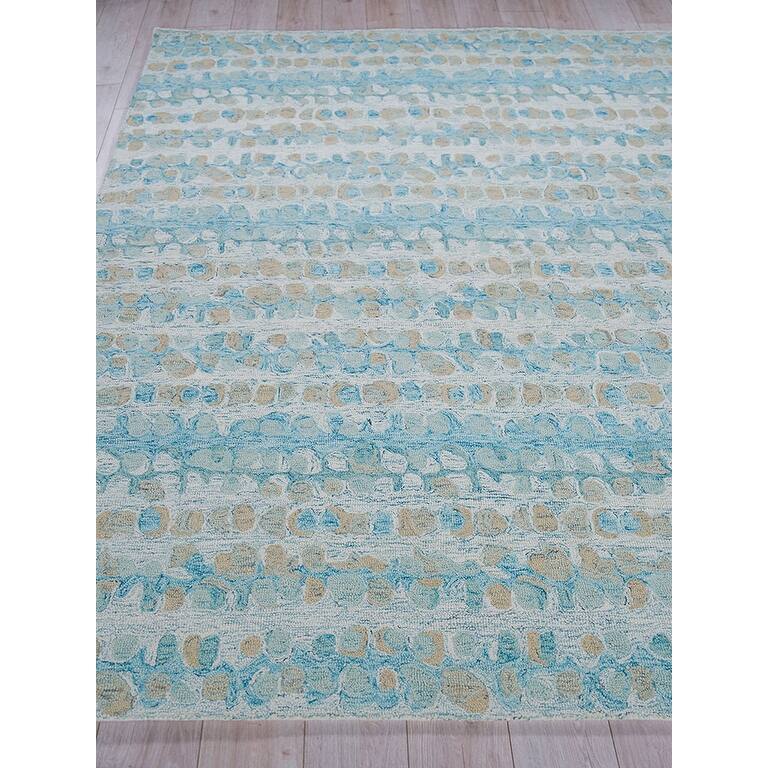 Exquisite Rugs Colorplay Handmade Hand-tufted New Zealand Wool on Canvas Navy Area Rug