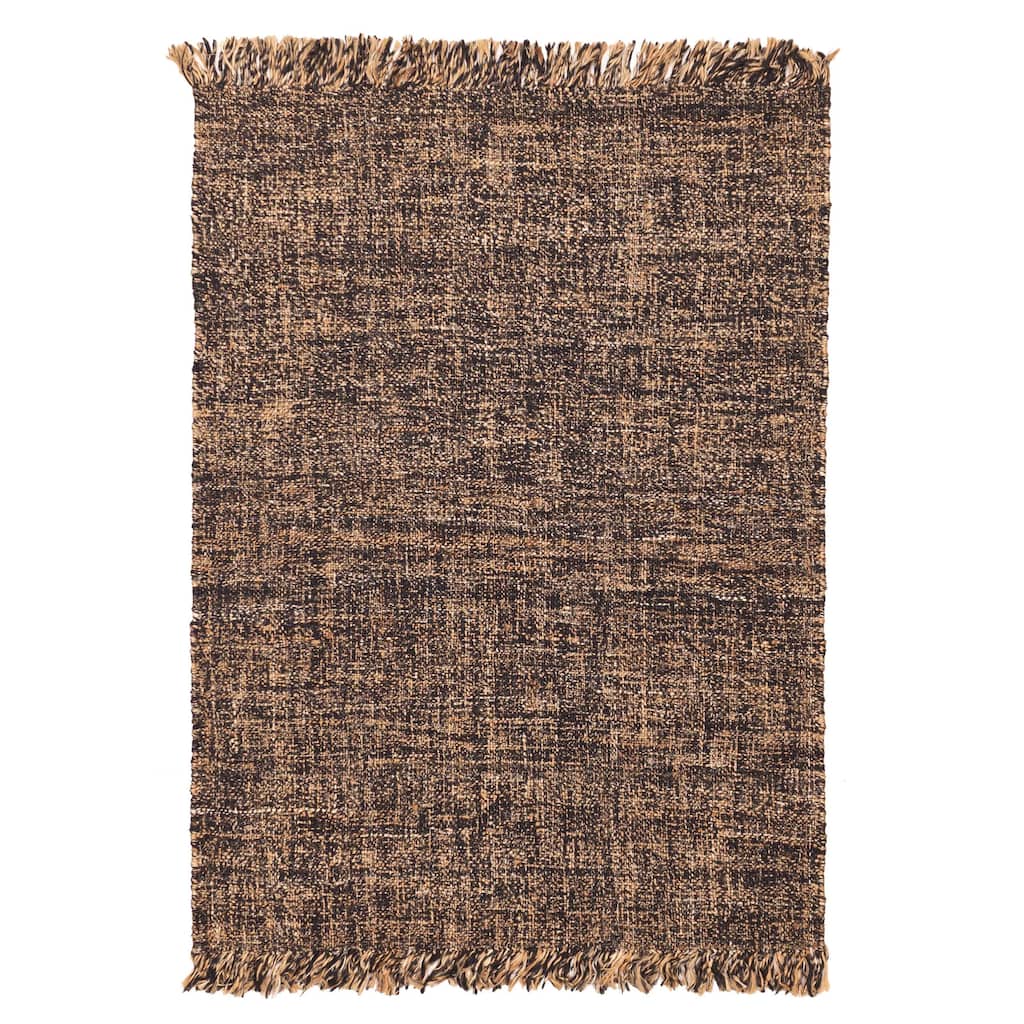 ECARPETGALLERY Flat-Weave Palas Denizli Brown Jute Kilim - 5'4 x 7'7