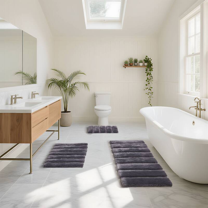 Madison Park Tufted Pearl Channel Solid Bath Rug