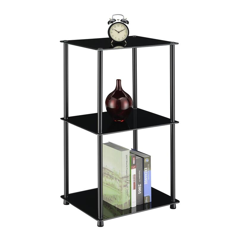 Convenience Concepts Designs2Go Classic Glass Tall 3 Tier End Table