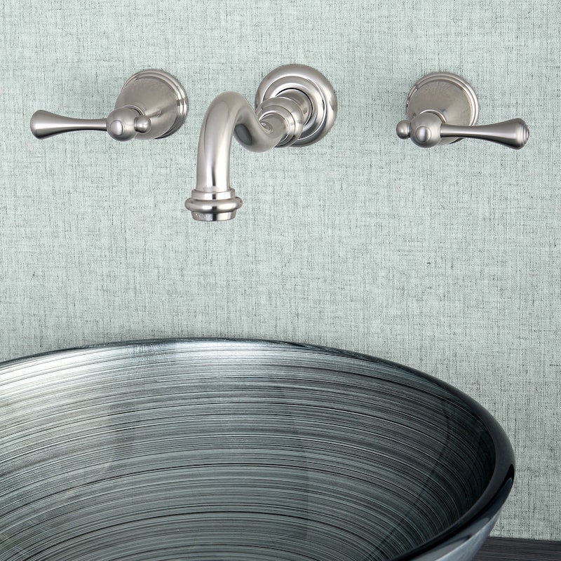 Vintage Two-Handle 3-Hole Wall Mount Bathroom Faucet
