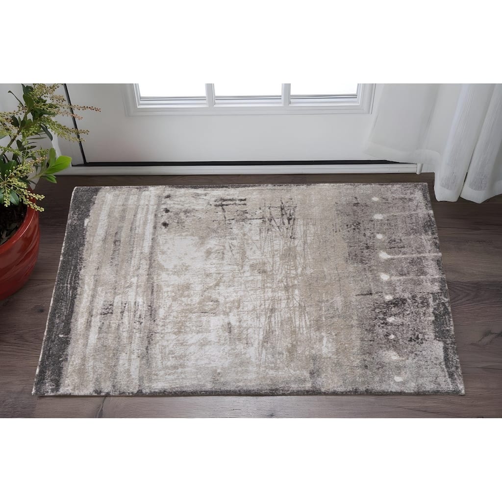 HomeRoots Abstract Industrial Rectangle Area Rug
