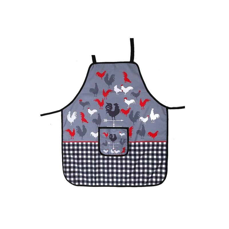 Apron With Pocket (Farmhouse Rooster) - Set of 2 - Multicolor