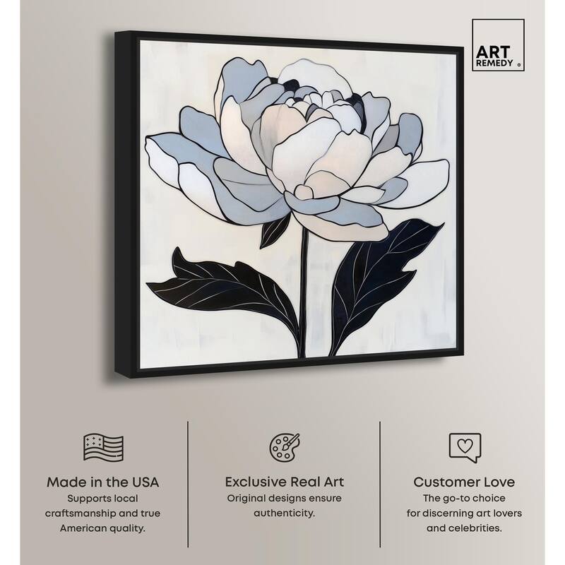 Gray Scale Flower I Canvas by Art Remedy