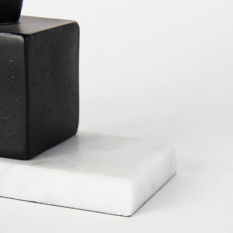 Hidalgo (Set of 2) 14L x 3W Black Majestic Horse Bookends - 14.4L x 3.1W x 8.3H