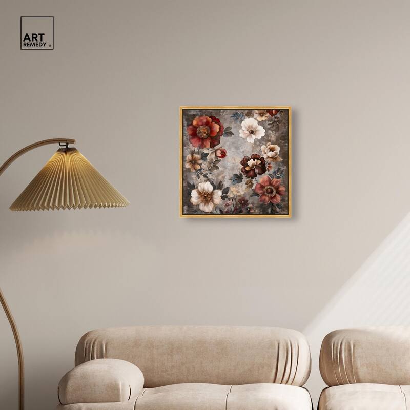 Dusk Dahlias Canvas by Art Remedy