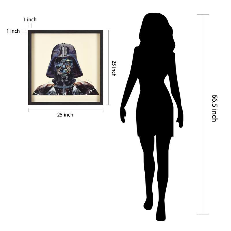 Empire Art "Dark Side" Alex Zeng's dimensional collage, under glass & a black shadow box frame