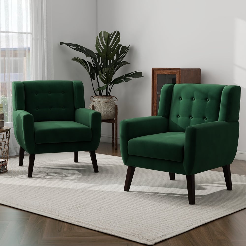 Set of 2 Velvet Upholstered Accent Chair (Set of 2)