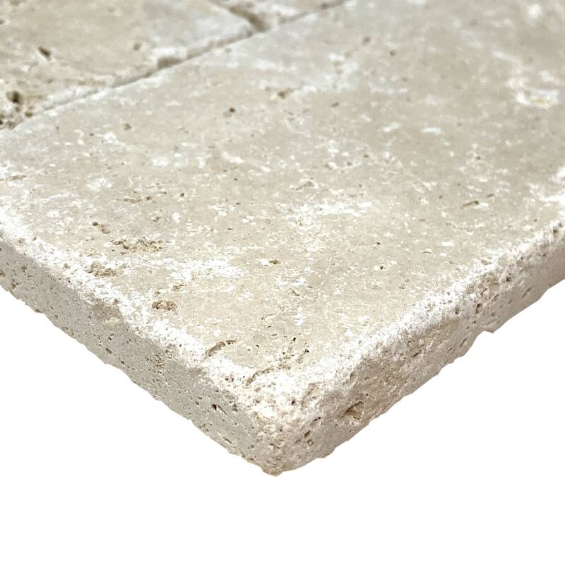 Ivory Travertine 3" x 6" Rustic Tumbled Tile