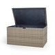 preview thumbnail 71 of 73, Glitzhome 140 Gallon Outdoor Patio Oversize Storage Bench Wicker Table Deck Box
