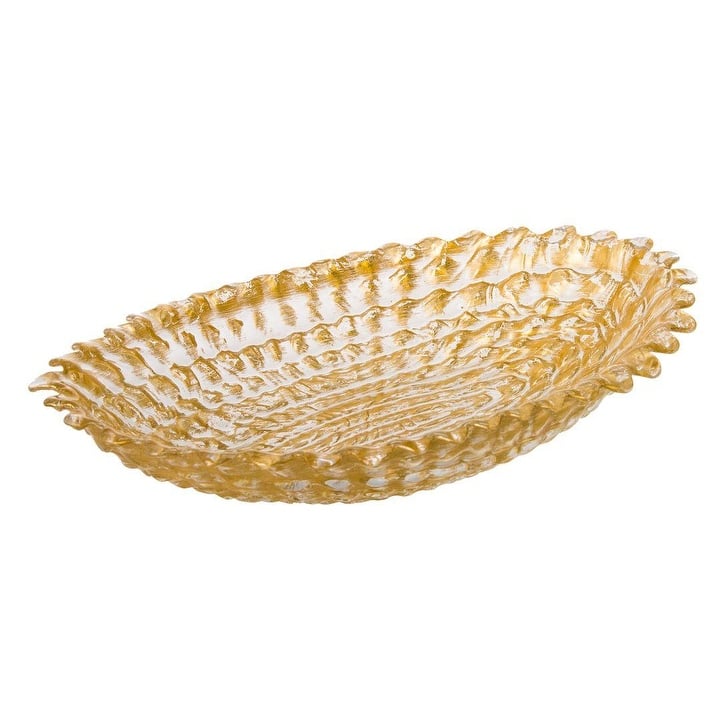 Alice Pazkus Gold Beveled Large Oval 14.5" Bowl