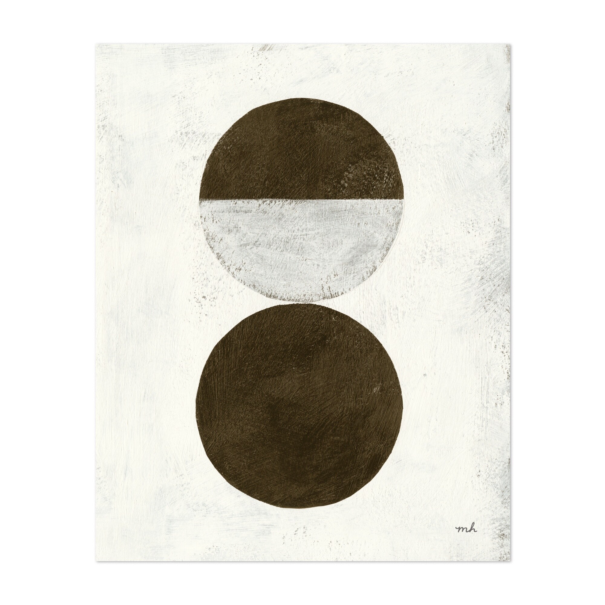 Shop Abstract Black And White Circles Unframed Wall Art Print