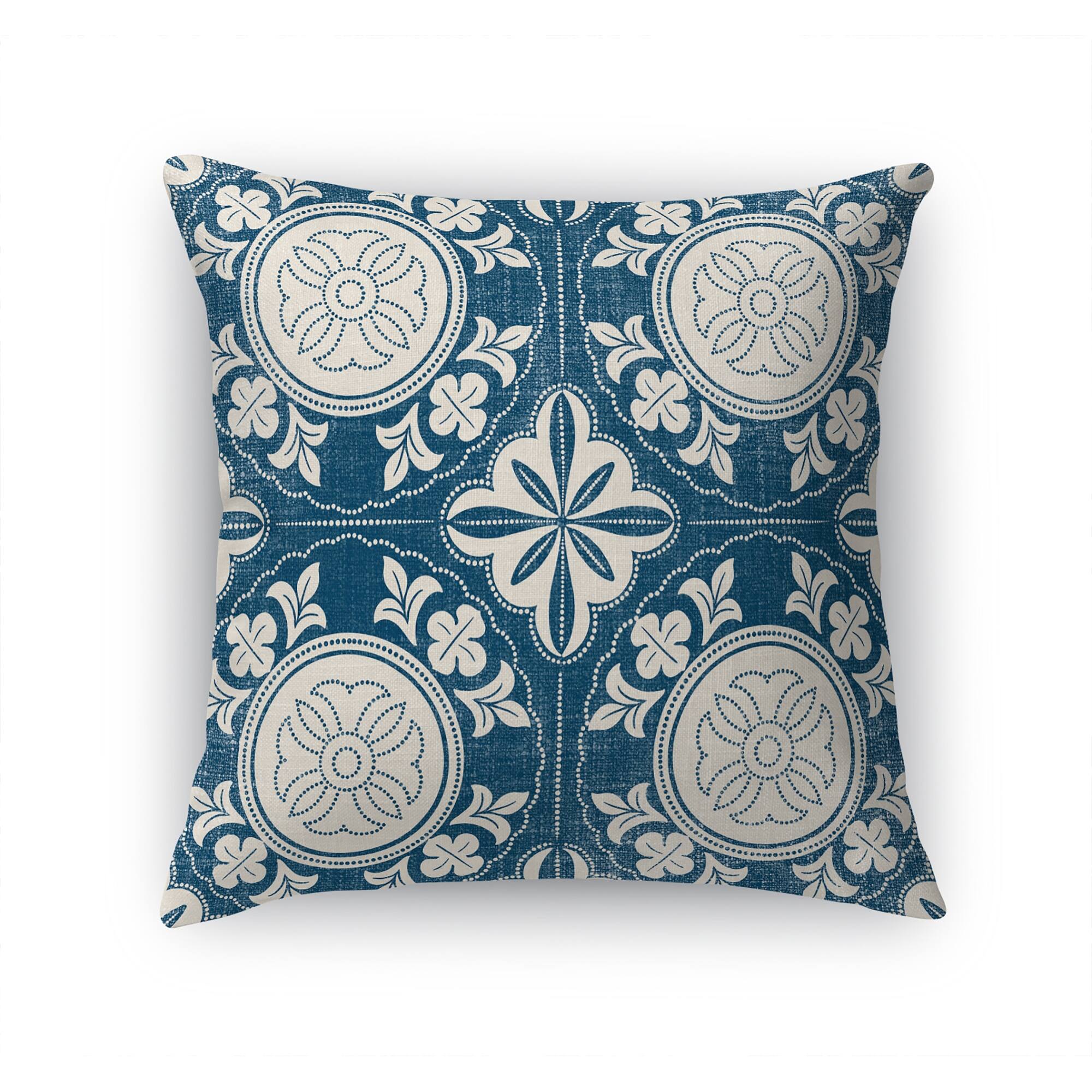 FLORHAM TILE INDIGO REVERSED Accent Pillow by Kavka Designs Bed Bath