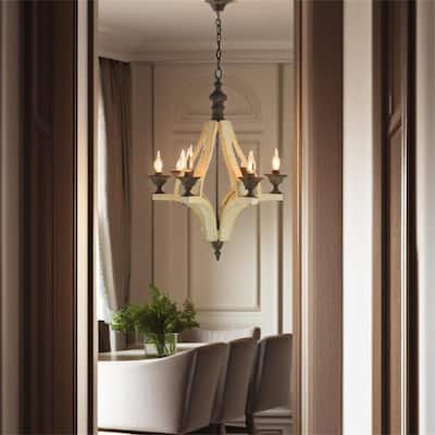 6 - Light Wood Chandelier