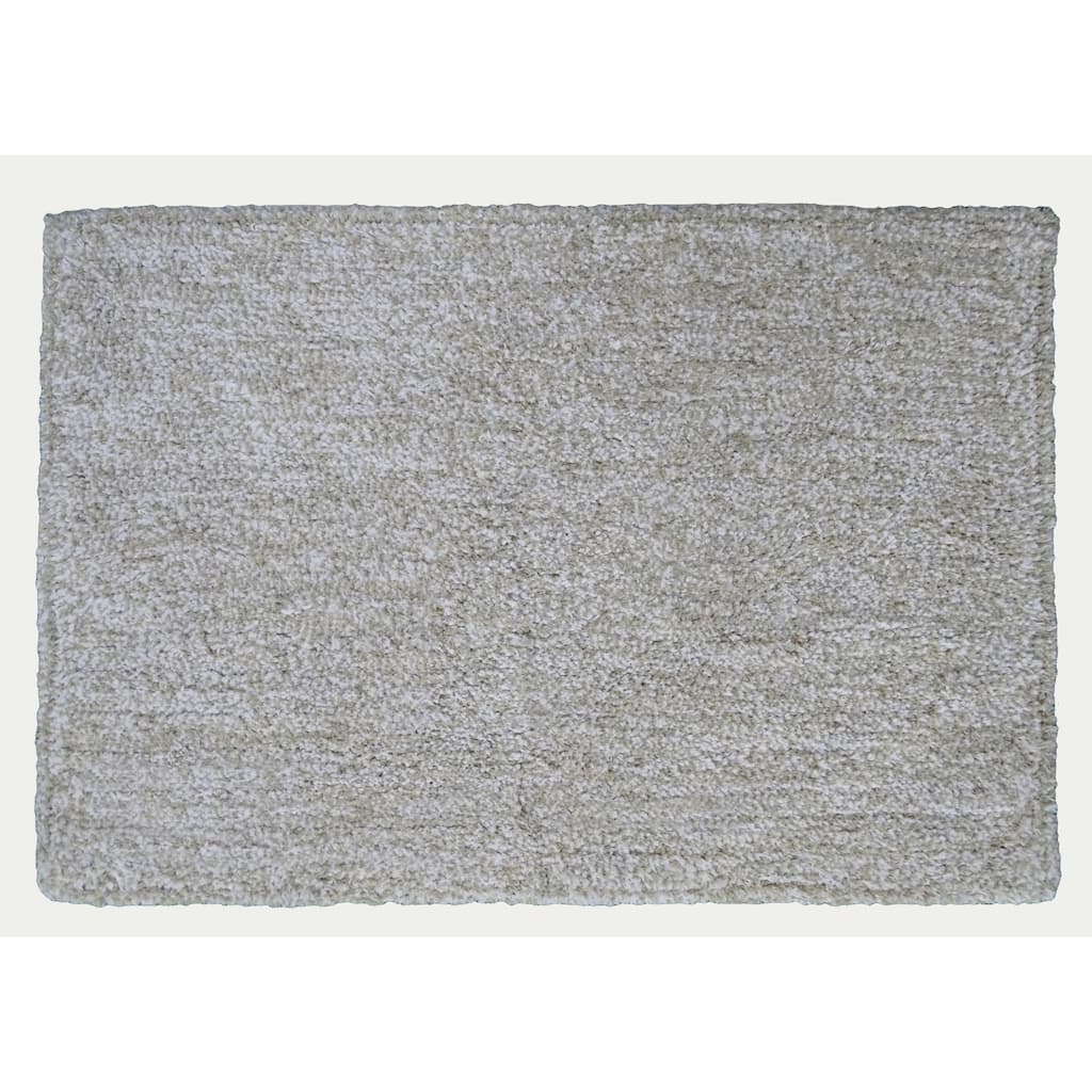 Vibhsa Ivory & White Color Plain Bath Rug 20" x 32"