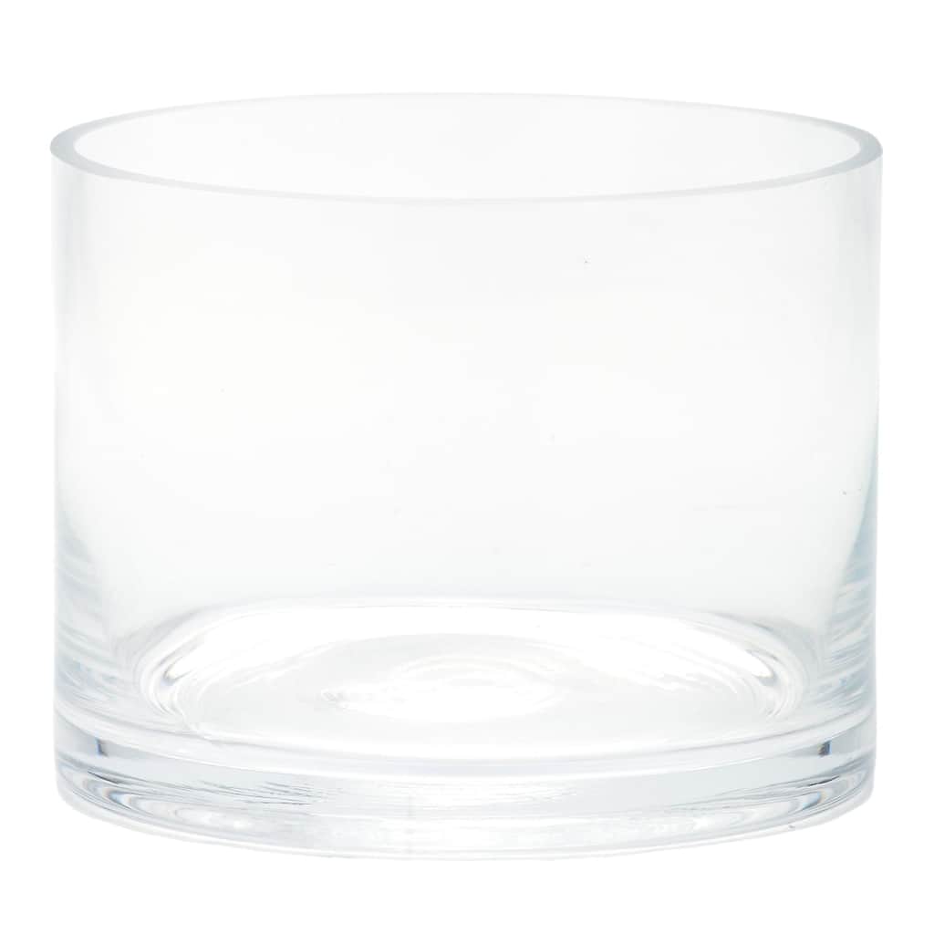 5" Clear Cylindrical Handblown Glass Vase