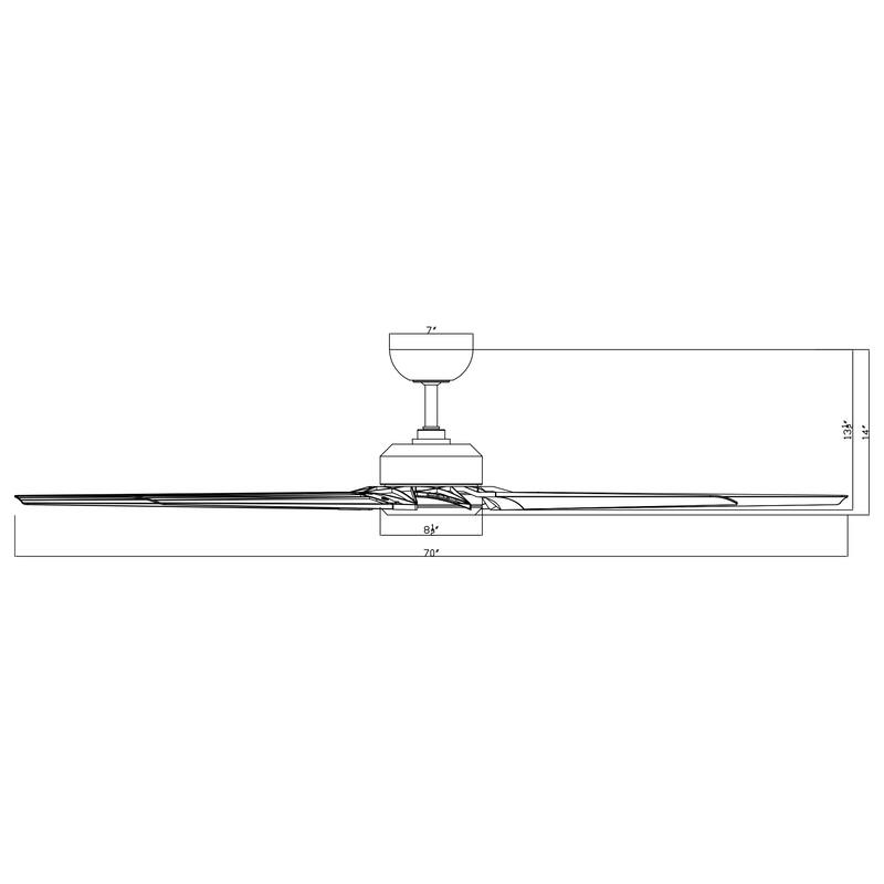 Roboto XL Indoor Outdoor 8-Blade Smart Ceiling Fan 70in with Remote Control - 70
