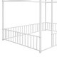 preview thumbnail 44 of 52, Metal House Bed Frame with Fence and Roof for Kids, Teens, Girls, Boys