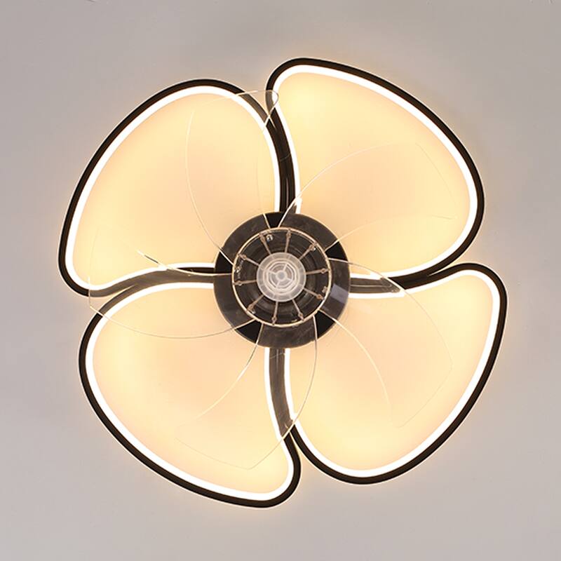 Starsky 19in Modern Flush Mount LED Ceiling Fan with Light,6-Speed Low Profile Smart APP Control Ceiling Fan with Remote