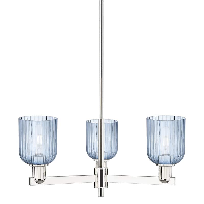 Innovations Lighting 716-3CR-9-18 Bridal Veil Chandelier Bridal Veil 3 - Polished Nickel / Blue