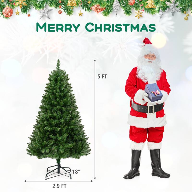 Costway 5/6/7 FT Artificial Christmas Tree with 510/814/990 Branch - See Details - Green