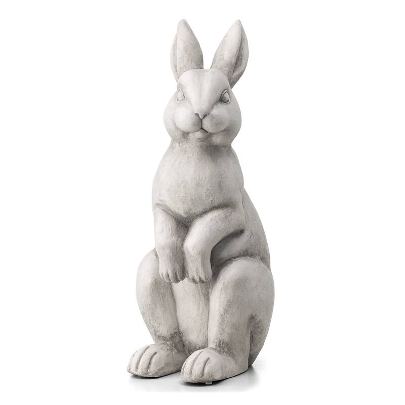 Glitzhome MgO Standing Rabbit Bunny Garden Statue Outdoor Indoor