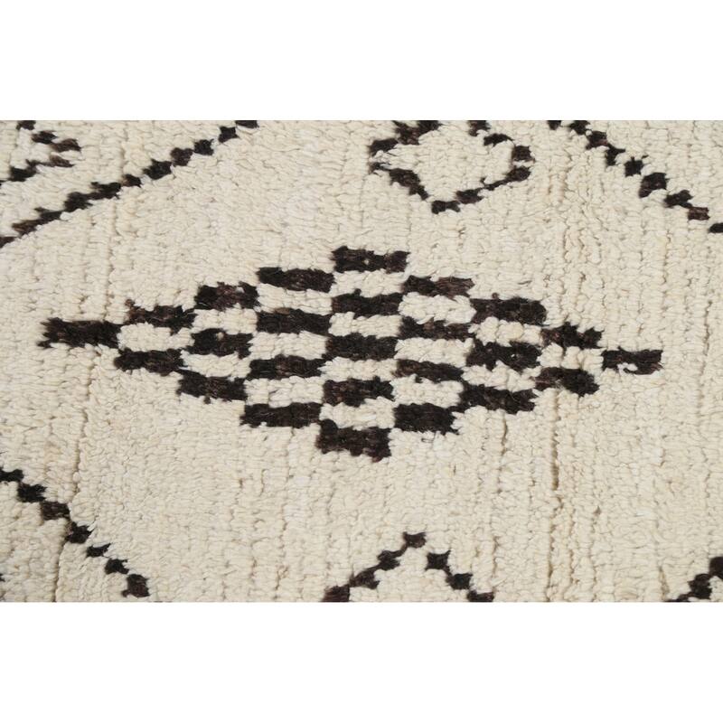 Tribal Vegetable Dye Moroccan Berber Oriental Area Rug Wool Handmade - 6'1" x 9'4"