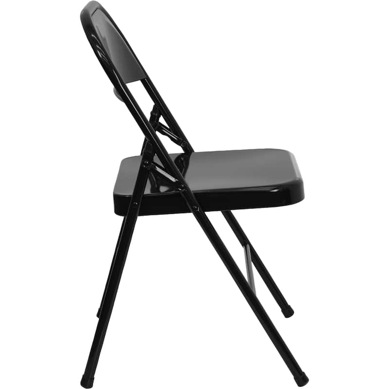 2 Pack Triple Braced & Double Hinged Metal Folding Chair