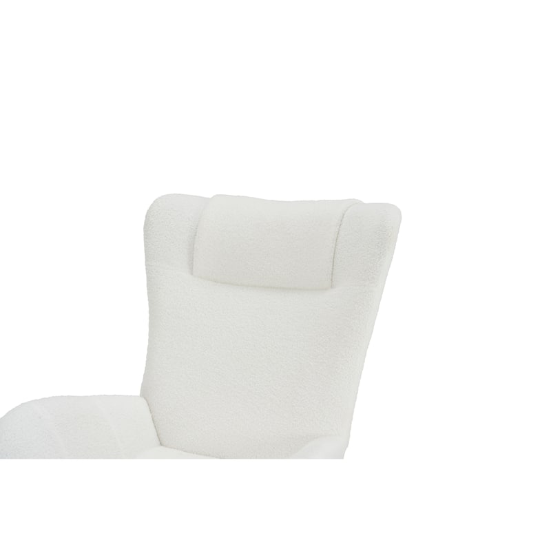 Solid Wood Legs Reading Chair with Teddy Fabric Upholstered