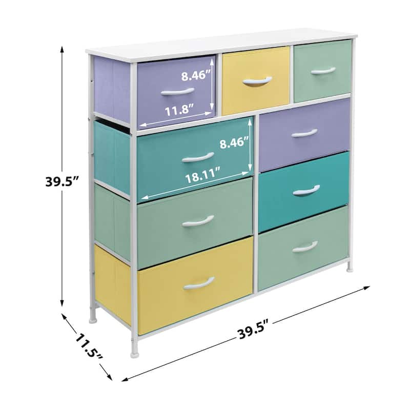 Modern Color Print 9-cubby Storage Tower