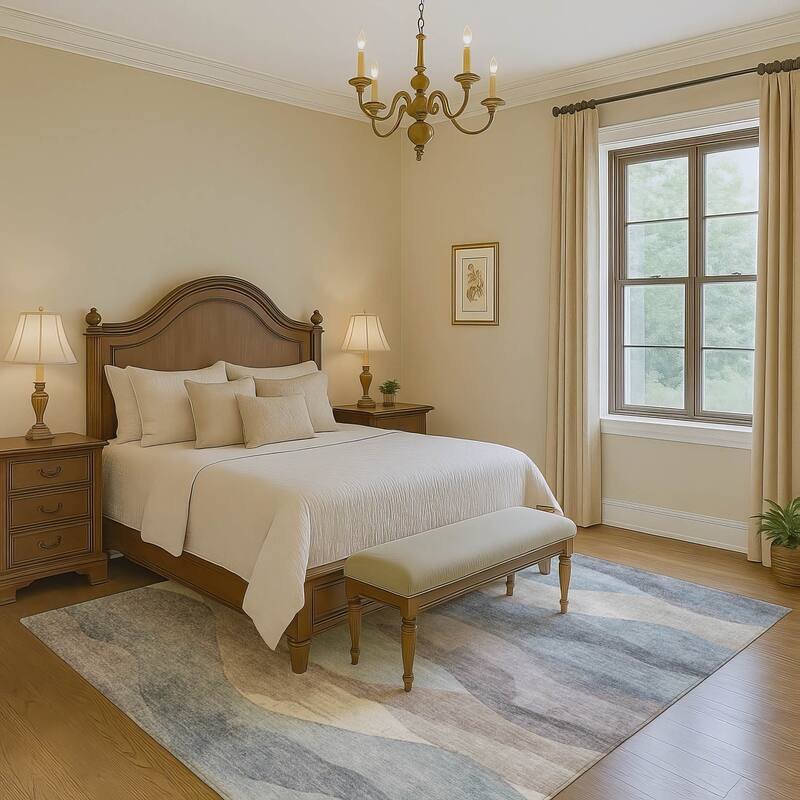 Premium Washable Super Soft Modern Waves Mayfield Rug