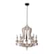 Distressed White 5-light Wood Candle Chandelier