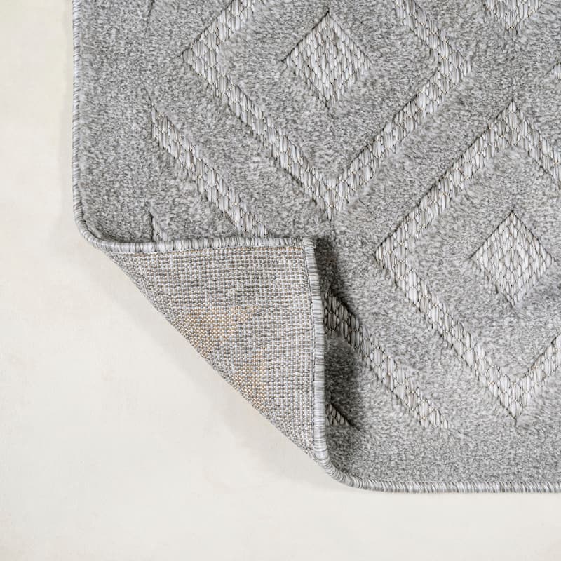 JONATHAN Y Ankara Neutral Diamond Trellis Indoor/Outdoor Area Rug