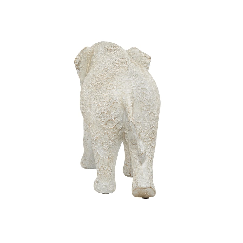 White Polyresin Elephant Decorative Sculpture