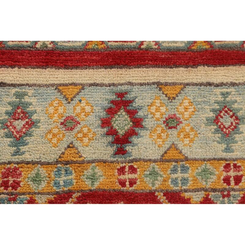 Striped Kazak Accent Rug Hand-Knotted Wool Carpet - 3'2" x 5'0"