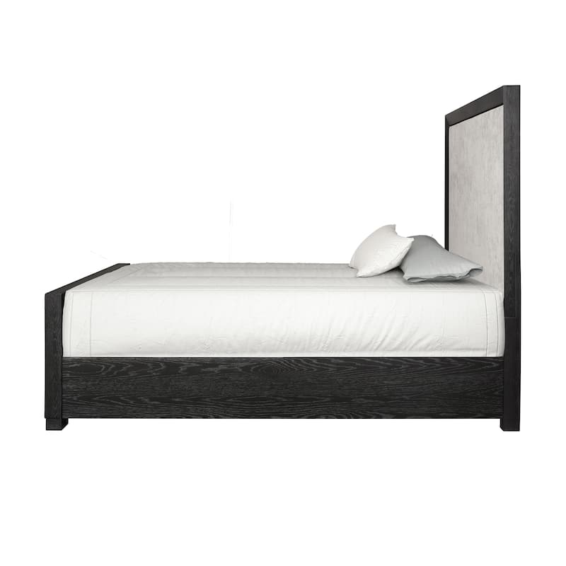 Furniture of America Durem II Modern 2-Piece Solid Wood Panel Bedroom Set with Oversized Nightstand