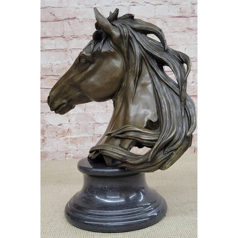 Original Milo Gorgeous Bust Horse Head Bronze Sculpture Art Deco Figurine Figure